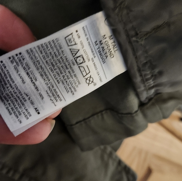 Womens Old Navy 100% Cotton Army Green Utility Jacket Size M Tall - Picture 5 of 5